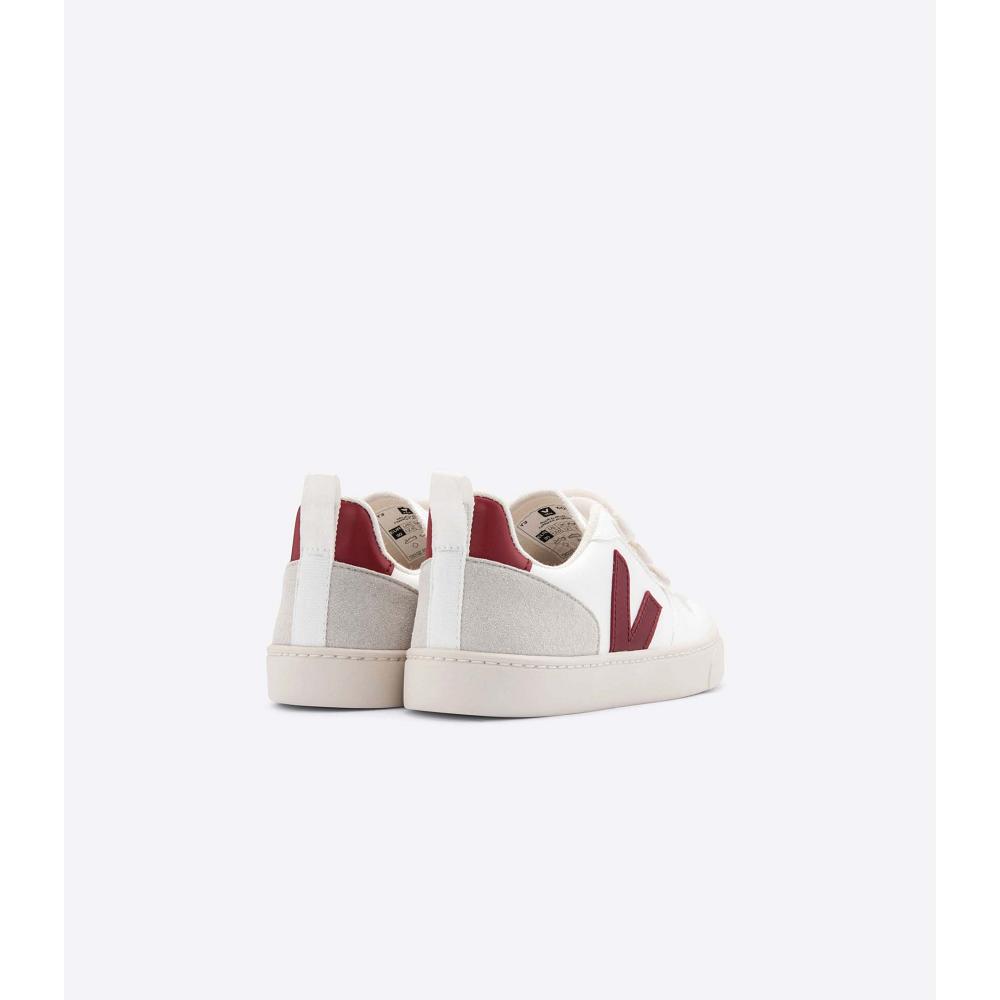 Veja V-10 CWL Kids' Sneakers White/Burgundy | NZ 861PJJ